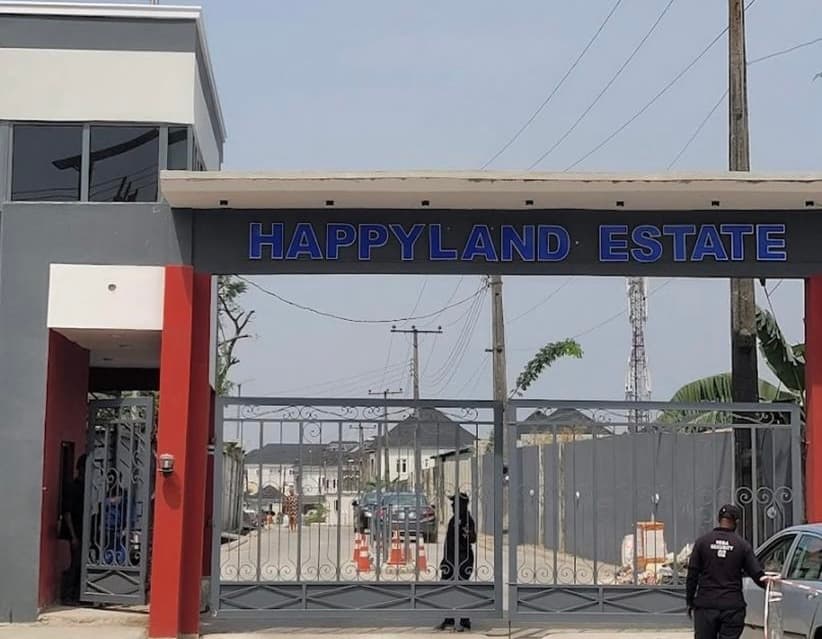 Happyland Estate entrance gate